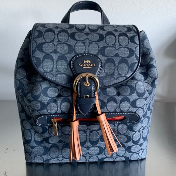 Coach Handbags - Coach Chambray Backpack